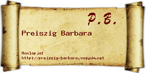 Preiszig Barbara névjegykártya