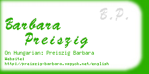 barbara preiszig business card